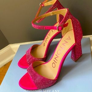 Hot pink sequined heels